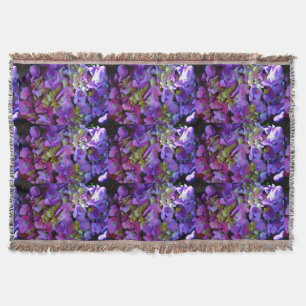 Couverture Magenta Purple bleu jaune Hydrangeas fleurs