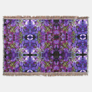 Couverture Magenta Purple bleu jaune Hydrangeas fleurs