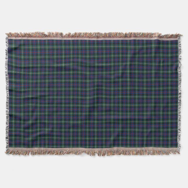 Couverture Malcolm Clan Dark Blue et Green Scottish Tartan (Devant)