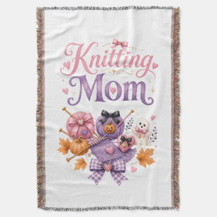 Couverture Maman Tricoteuse Halloween - Plaid de Jeté