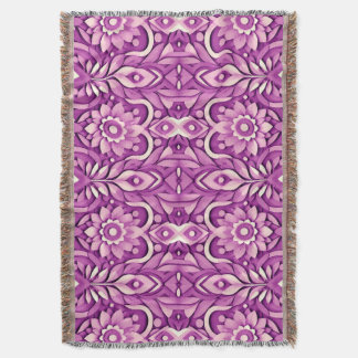 Couverture Mandala botanique violet – Géométrie florale éléga