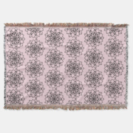 Couverture Mandala Flower Line Art Thaillot Blanket