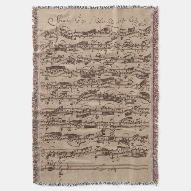 Couverture Manuscrit Bach Musique Feuille Antique (devant Vertical)