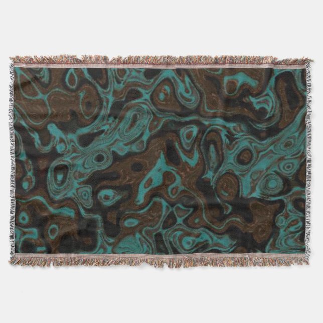 Couverture Marbre Brown & Turquoise Design - Jetée de couvert (Devant)