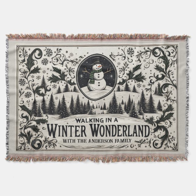 Couverture Marcher dans un Wonderland d'hiver Snowman (Devant)