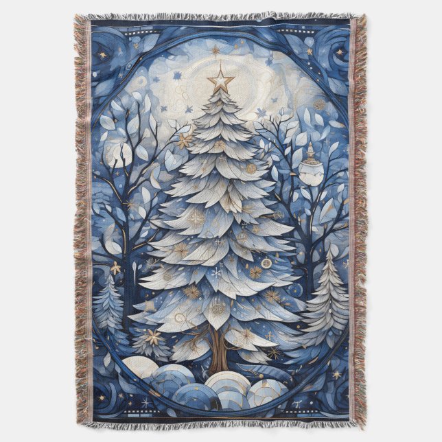 Couverture Marine noire Arbre de Noël moderne hiver (devant Vertical)