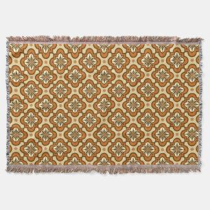 Couverture Marocain motif en carreaux - Rust et Tan