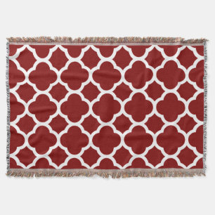 Couverture Maroon Auburn et White Quatrefoil Motif