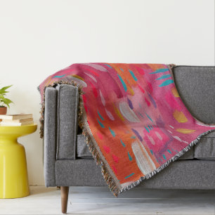 Couverture Marques de pinceau rose et orange Abstraites