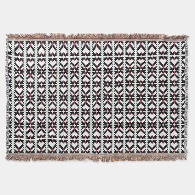 Couverture Masculine Art populaire tribal letton noir et blan (Devant)