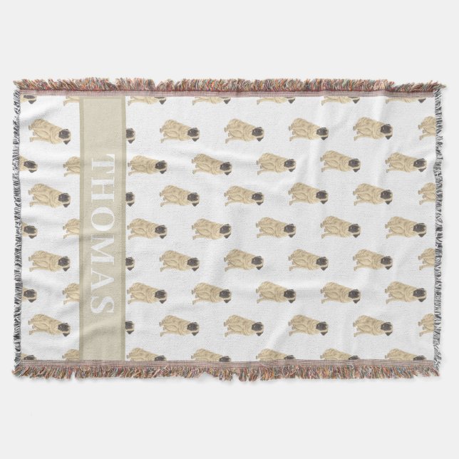 Couverture Mastiff personnalisé rose et blanc (Devant)
