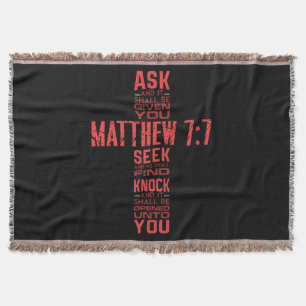 Couverture Matthieu 7:7 Bible Verse Cross