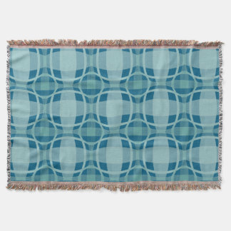Couverture Mazipoodles Square Circle Plaid Baby Blue