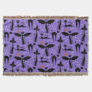 Couverture MCM Halloween Déguisement Minimaliste Chats Violet