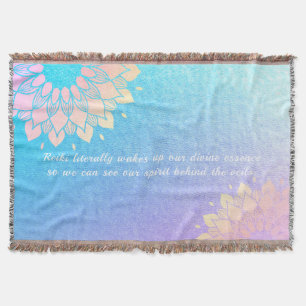 Couverture Méditation Yoga Instructeur Blue Gold Mandala Cita