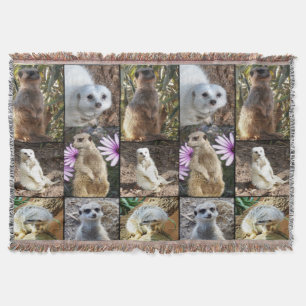 Couverture Meerkat Photo Collage Tissé Lot Blanche