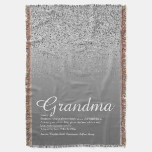 Couverture Meilleure Grand-mère Définition Paillettes Argenté