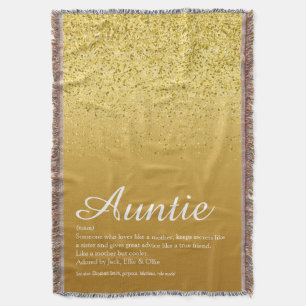 Couverture Meilleure Tante Tante Définition Paillettes Dorées