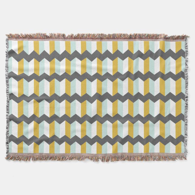 Couverture Menthe géométrique de Chevron de rayures et motif (Devant)