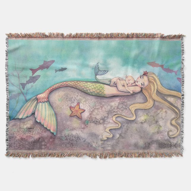 Couverture Mermaid Lullaby Mère et bébé Imaginaire Art (Devant)