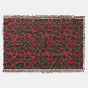 Couverture Métallique rouge noir Empreinte de léopard peau an