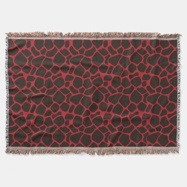 Couverture Métallique rouge noir Empreinte de léopard peau an (Devant)