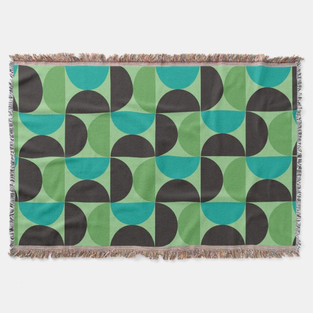 Couverture Mi-siècle Moderne Brown vert et turquoise (Devant)