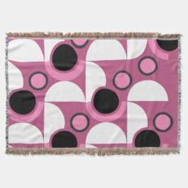 Couverture Mi-siècle moderne rose, noir et gris