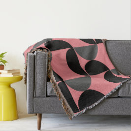 Couverture Mi-siècle moderne rose noir et gris