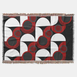 Couverture Mi-siècle moderne rouge, noir et gris