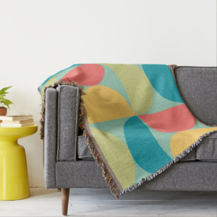 Couverture Mid Century Moderne Bitsweet moutarde et olive