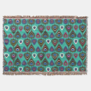 Couverture mignon motif en plumes de paon