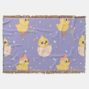Couverture Mignon poussin de Pâques avec motif sans couture d