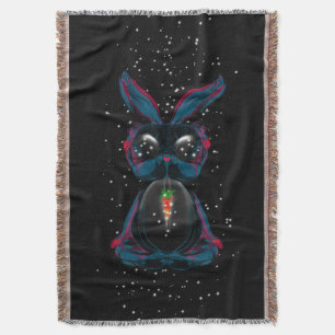 Couverture Mignonne Eyes Rabbit en Yoga Pose Méditation