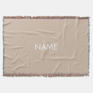 Couverture Mini beige tan nom personnalisé monogramme solide