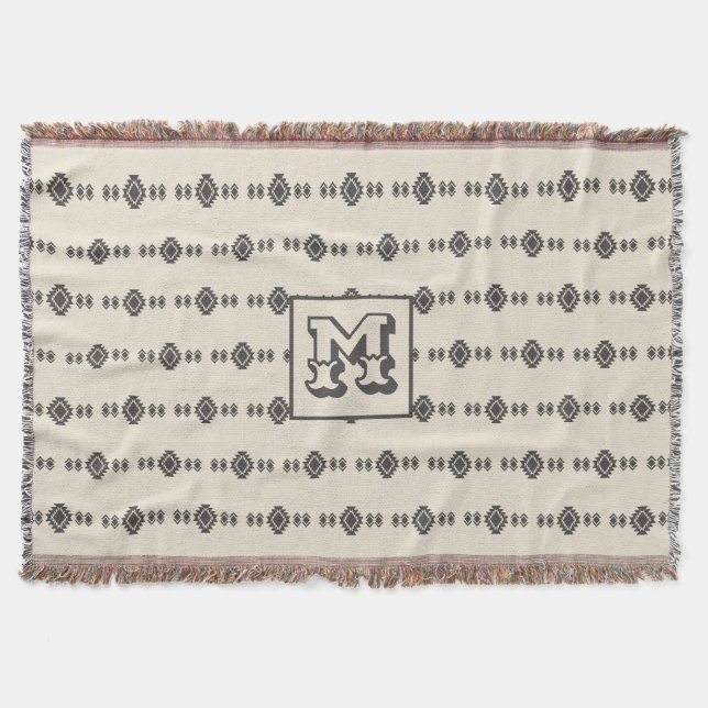 Couverture Minimaliste Aztec Motif géométrique intemporel (Devant)