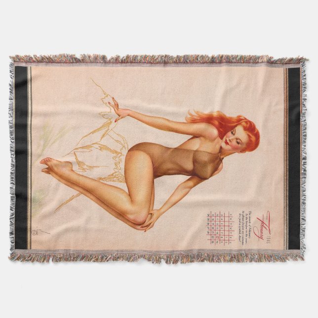 Couverture Miss Février Varga Girl 1946 Pin-up Calendrier (Devant)