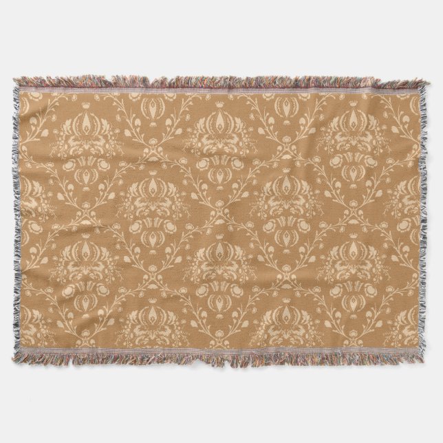 Couverture Mocha Latte Brown Damask (Devant)