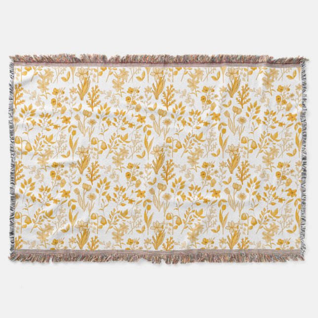 Couverture Modèle Floral d'or pour l'automne Hors-blanc BG (Devant)