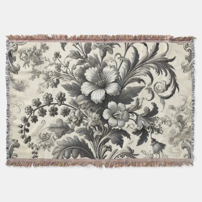 Couverture Modèle végétal vintage sans fil (Devant)