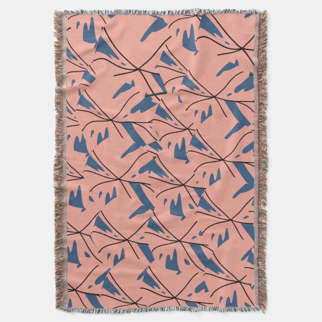 Couverture Modern Abstract Blue & Pink Geometric Pattern Flee (devant Vertical)