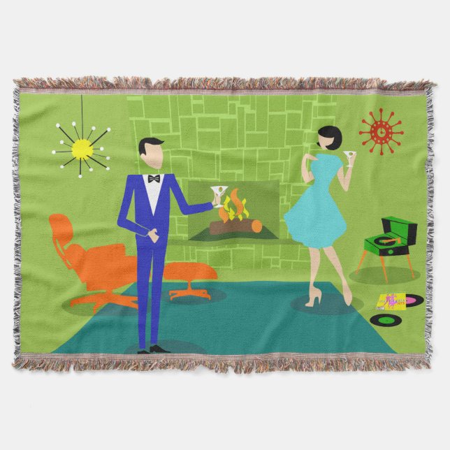 Couverture moderne de jet de couples de la moitié (Devant)