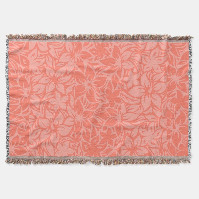 Couverture Moloaa Bay Hawaiian Hibiscus Tonal Strikets Blanch (Devant)