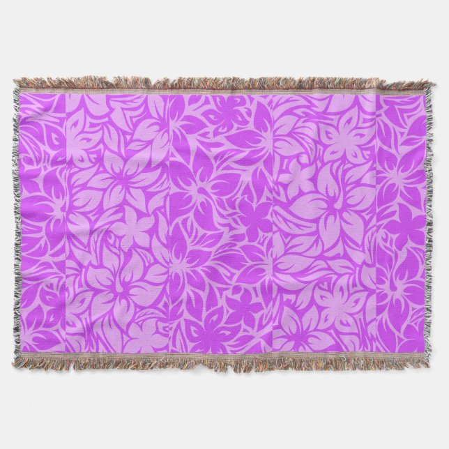 Couverture Moloaa Bay Hawaiian Hibiscus Tonal Strikets Blanch (Devant)