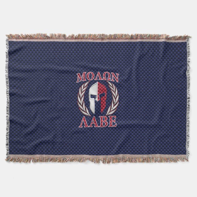 Couverture Molon Labe Spartan Warrior Style fibre de carbone (Devant)