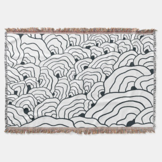Couverture Monochrome Wave Pattern, Modern Abstract Line Art