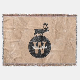 Couverture Monogramme de cerf désorganisé papier Brown rustiq