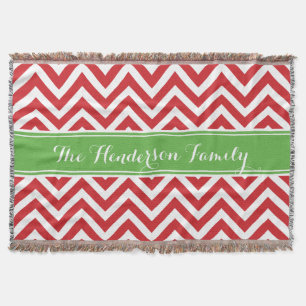Couverture Monogramme de famille Chevron rouge et vert