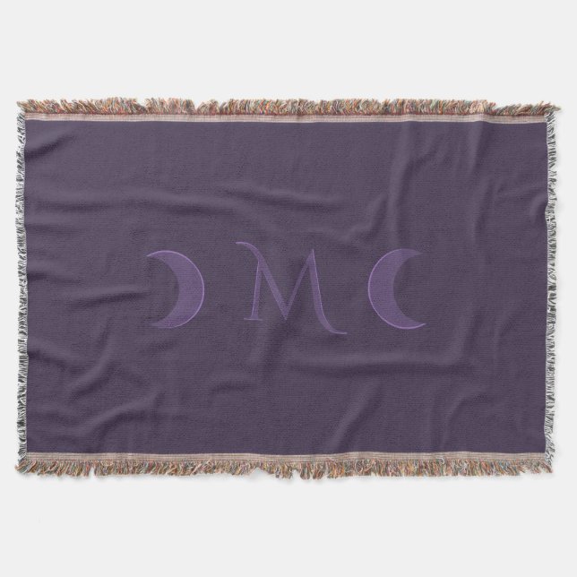 Couverture Monogramme des lunes de croissant de violet poussi (Devant)
