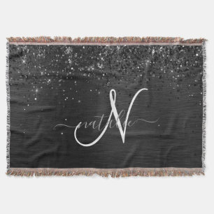 Couverture Monogramme d'étincelle à Parties scintillant noire